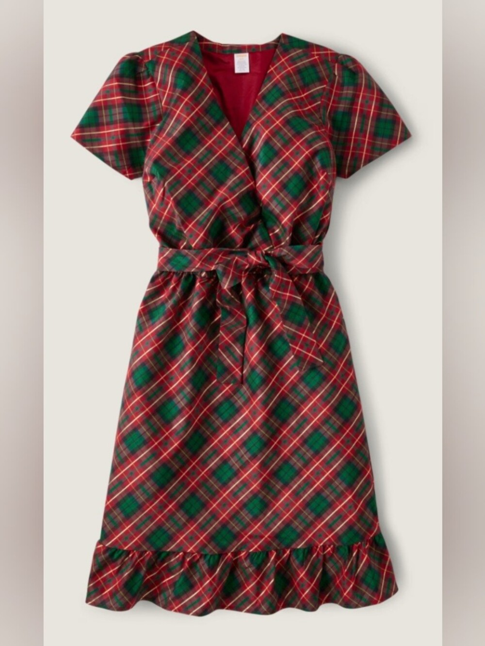Gymboree Red and Green Plaid Wrap Dress